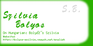 szilvia bolyos business card
